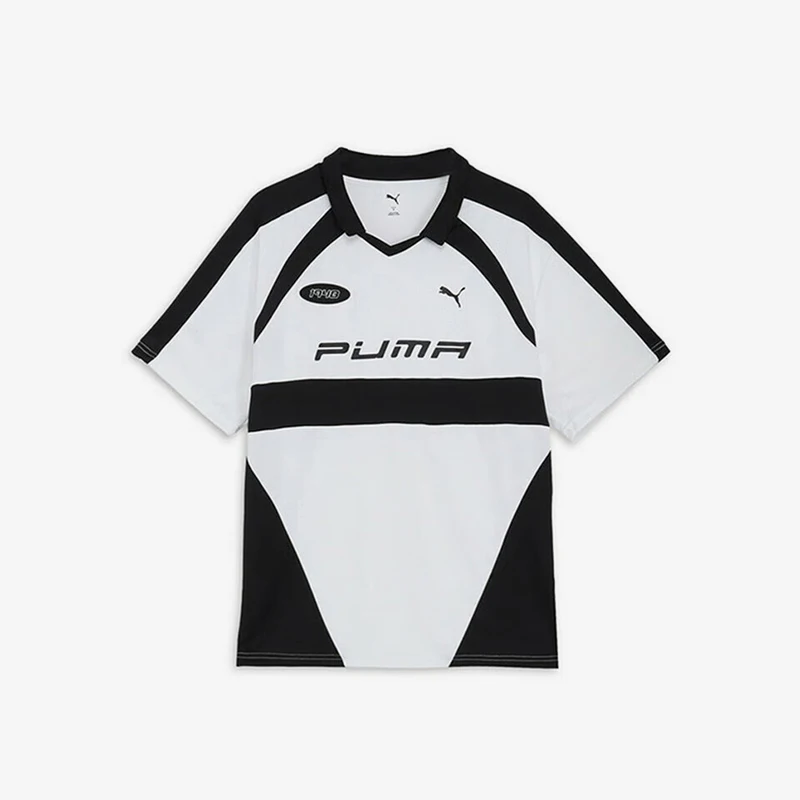 

Оригинальная летняя мужская и женская футболка Puma с лоскутным узором, свободного кроя, с воротником-стойкой, дышащая, с короткими рукавами, 631242-02