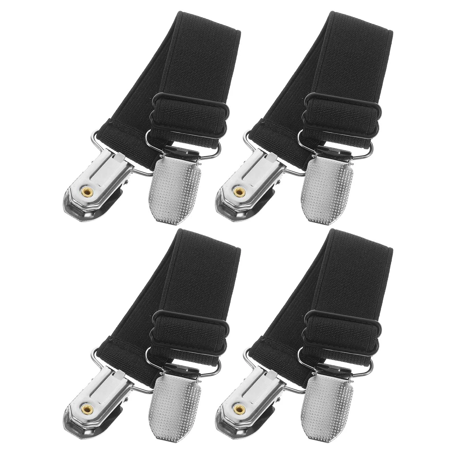 

4 Pcs Trouser Clips Elastic Pant Keeper Shoulder Strap Fasteners Boot Straps Metal Fixing Tool