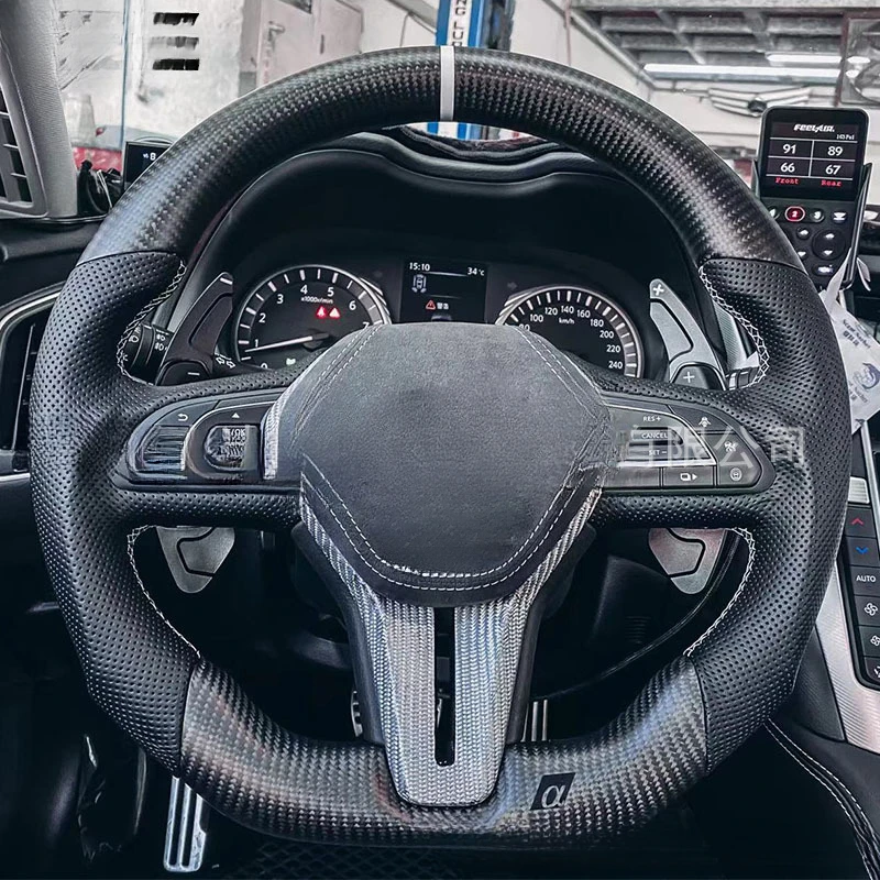 

Fengxuan For Infiniti Q60 Q50 FX35 Q70 2017-2019 Carbon Fiber Steering Wheel Modification