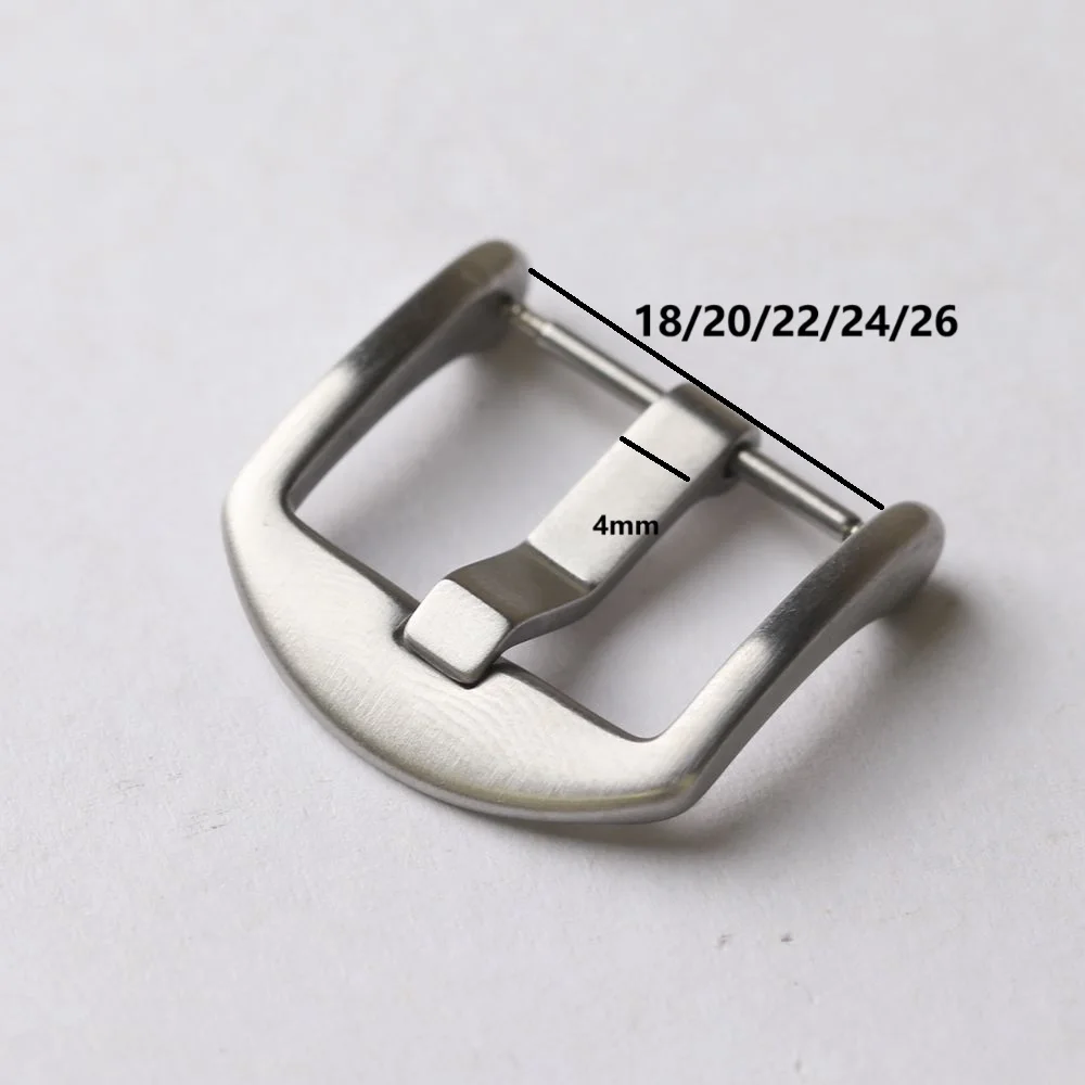 316 stainless steel buckle, 18 20 22 24 26mm silver black rose gold brushed matte buckle, genuine leather strap buckle