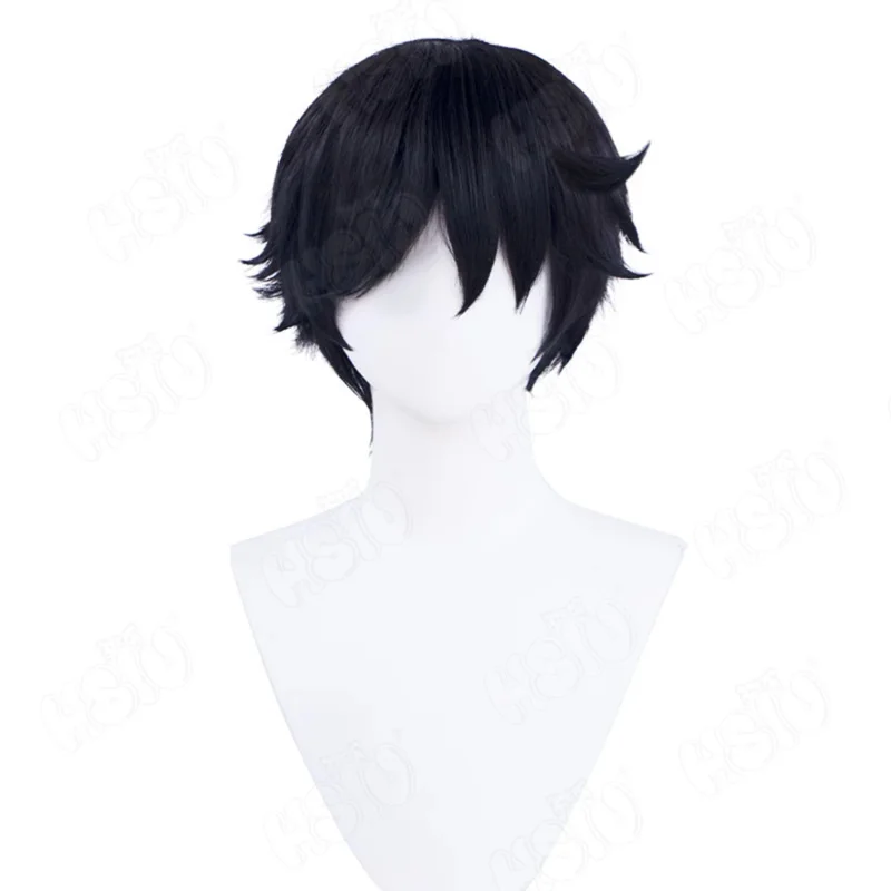 ISO コスプレウィッグゲーム VALORANT コスプレウィッグ HSIU 30 センチメートル黒ショートヘア合成かつら + ウィッグキャップ valorant iso コスプレウィッグ