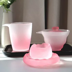 Teacups Pink Crystal Glass Tea Cups Set Japanese Tea Tureen Sake Glass Girl Friends Birthday Presents Gifts