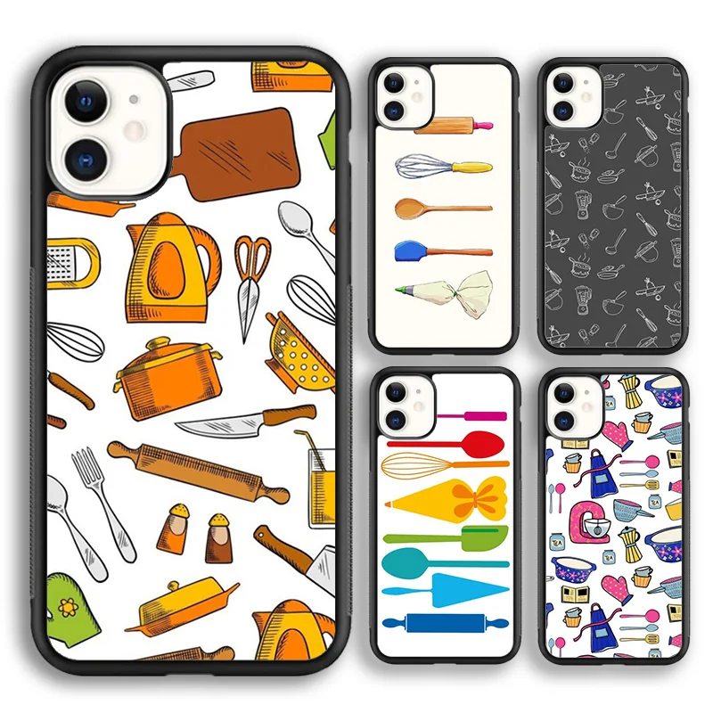 Baking Cooking Utensils Chef soft Phone Case Cover For iPhone 16 15 14 plus XS XR 11 12 mini 13 pro max coque Fundas