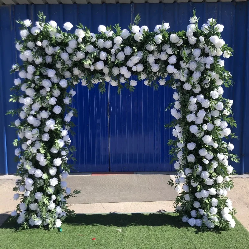 Artificial  square flower arch backdrop silk flowers wedding arch rose flower arch for decoration