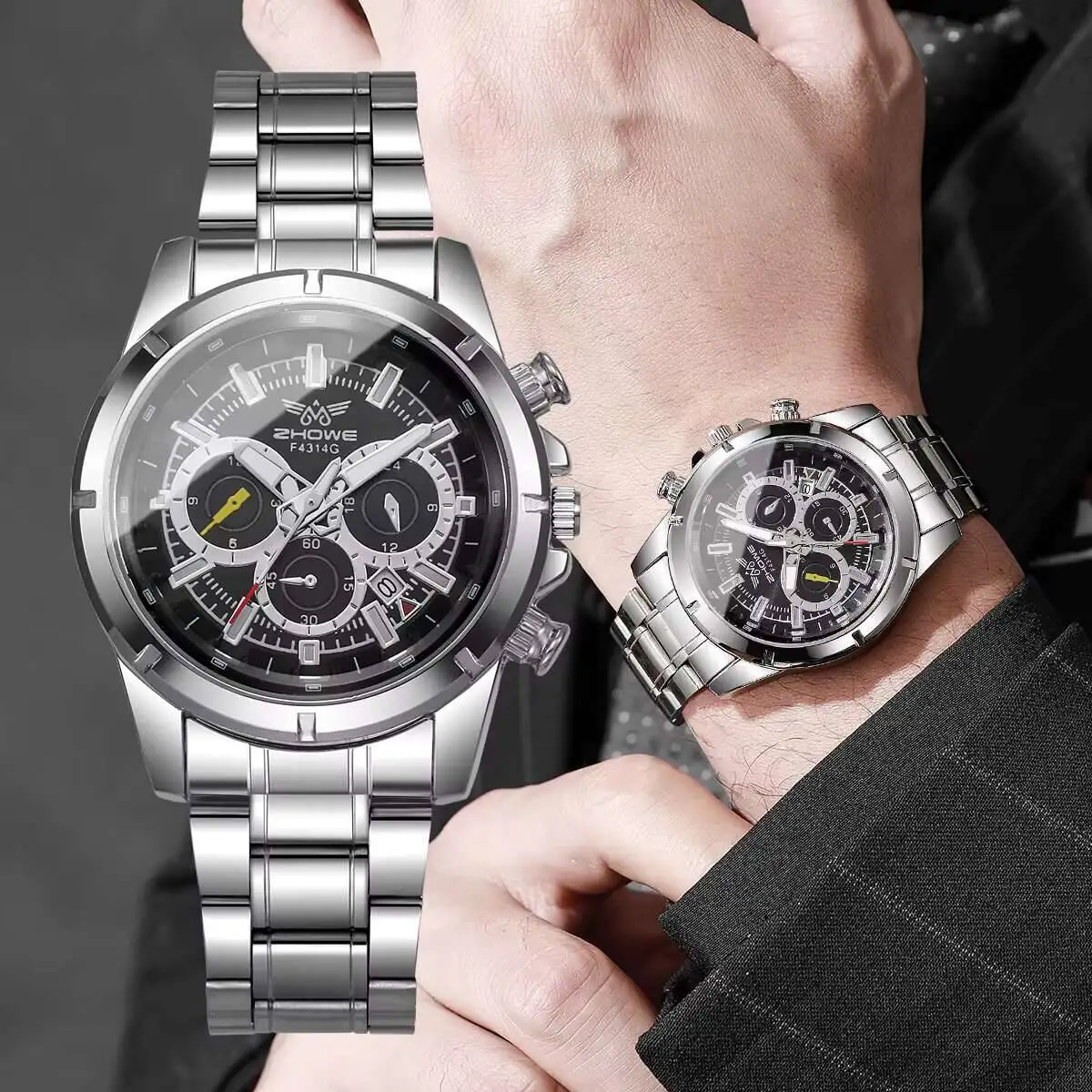 Fashion Men's Calendar Quartz Watch Luxury Men Business Watches Reloj Hombre（Without Box）