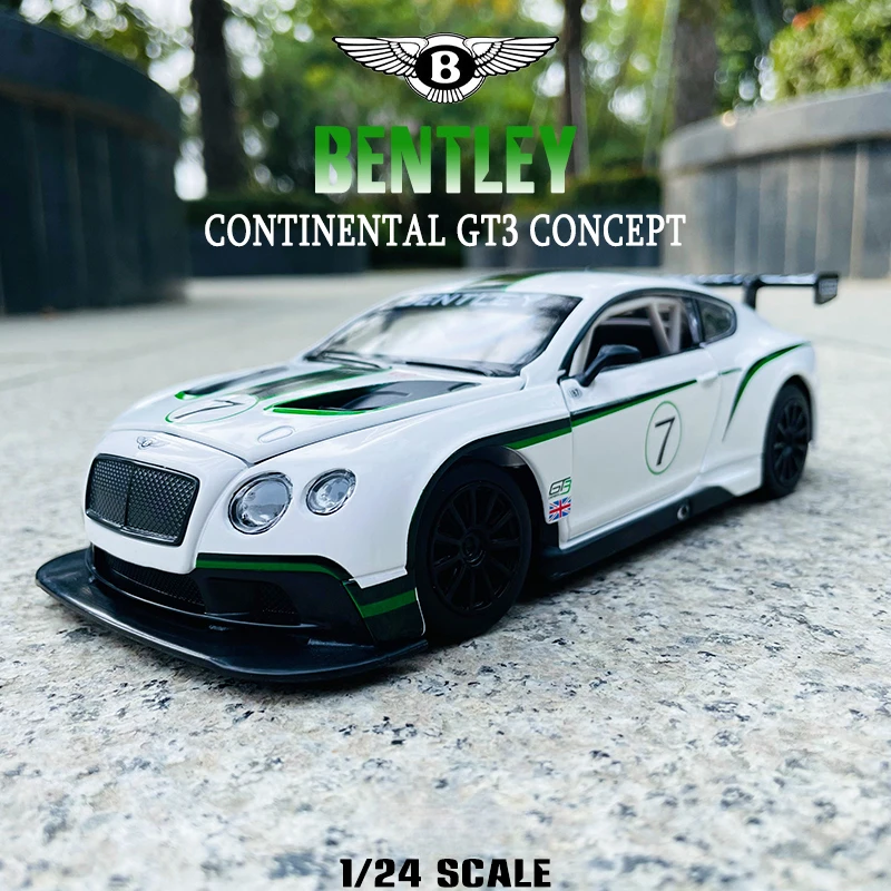 

1:24 Bentley Continental GT3 High Simulation Diecast Metal Alloy Model car Sound Light Pull Back Collection Kids Toy F501