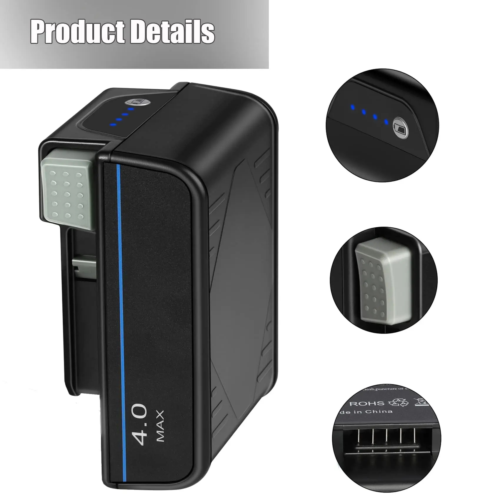 بطارية بديلة 4.0Ah لبطارية هوفر ONEPWR، متوافقة مع شاحن بطارية هوفر ONEPWR، وBH25040 BH15030 #5