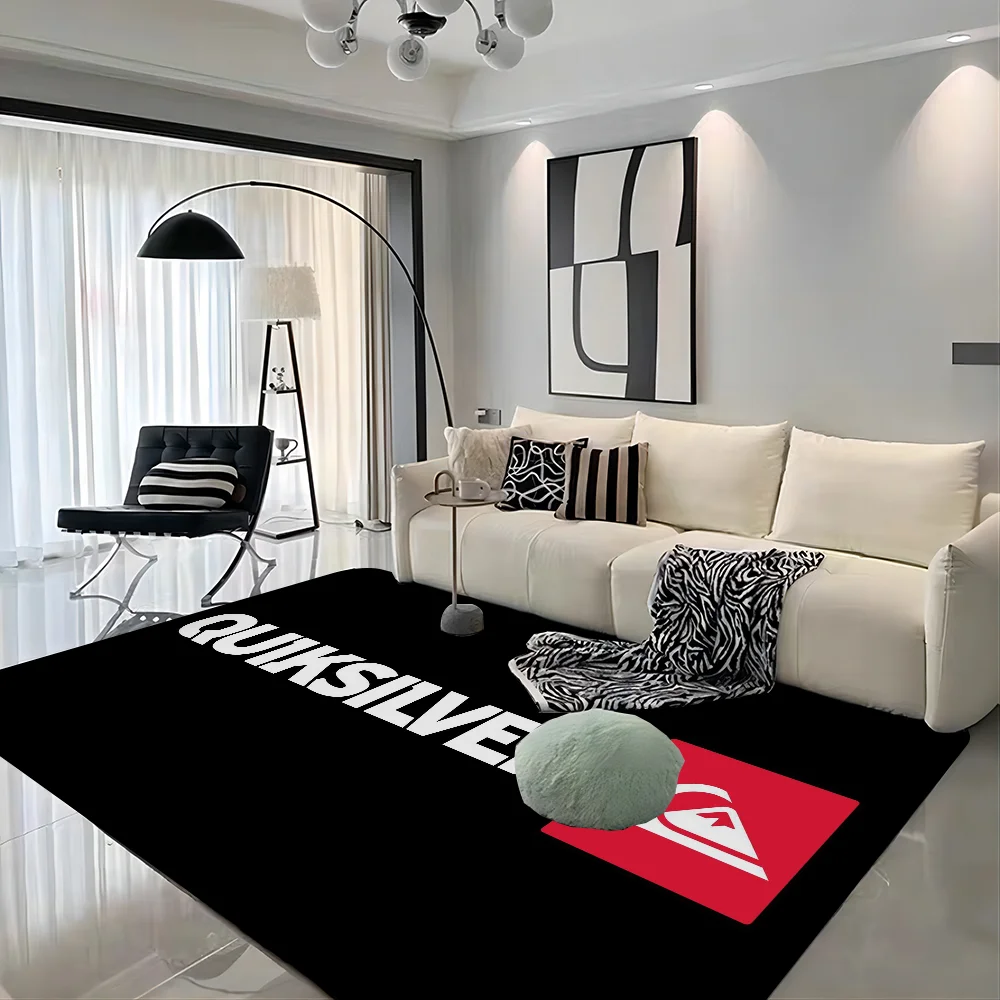 Q-QuiksilverS Logo Hallway Carpet Non-Slip Laundry Room Mat Laundry Decor Balcony Child Living Room Toilet Rug