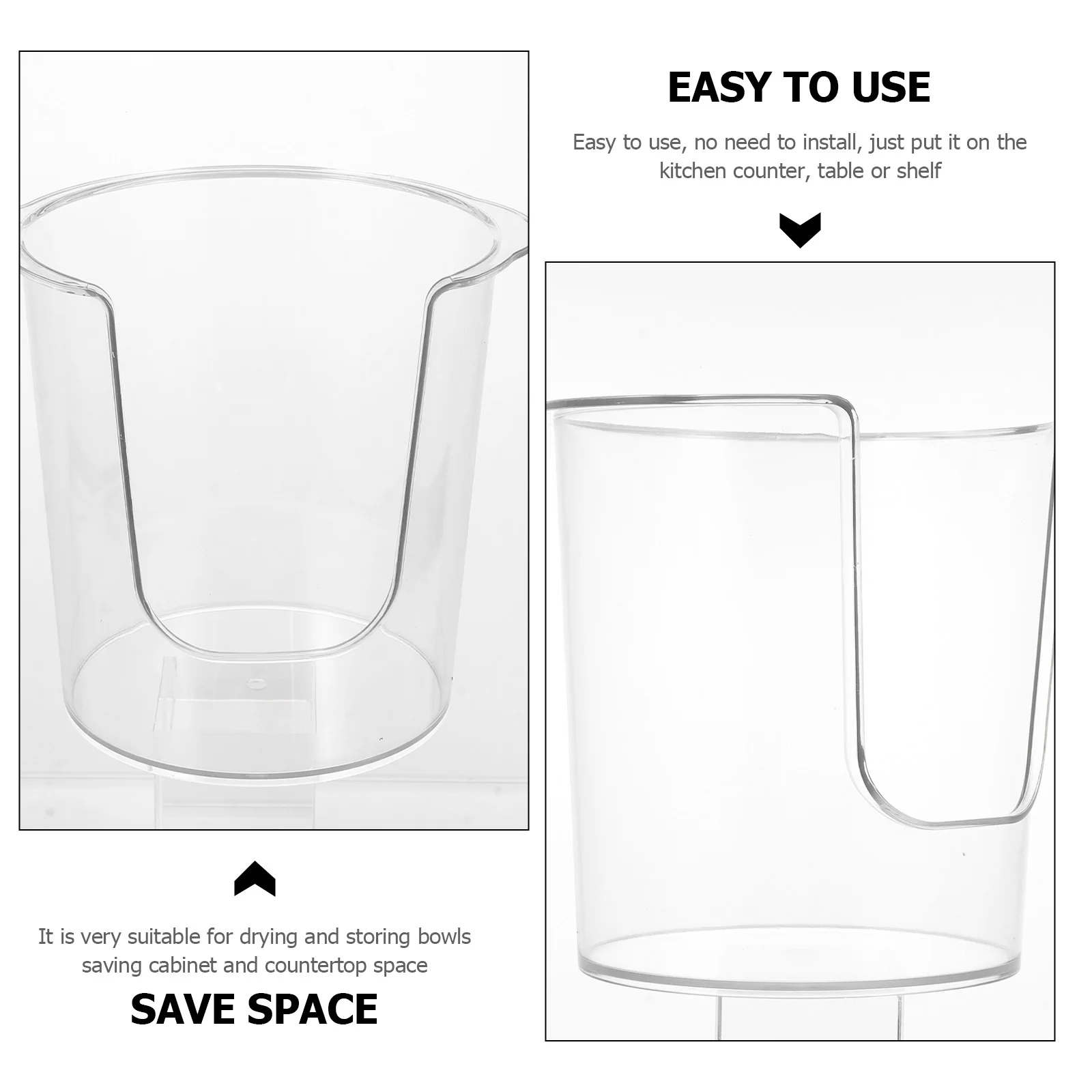 

1Pcs Kitchen Bowl Storage Rack Exquisite Craft Space Saving Multi-Functional Draining Shelf Home Organizer