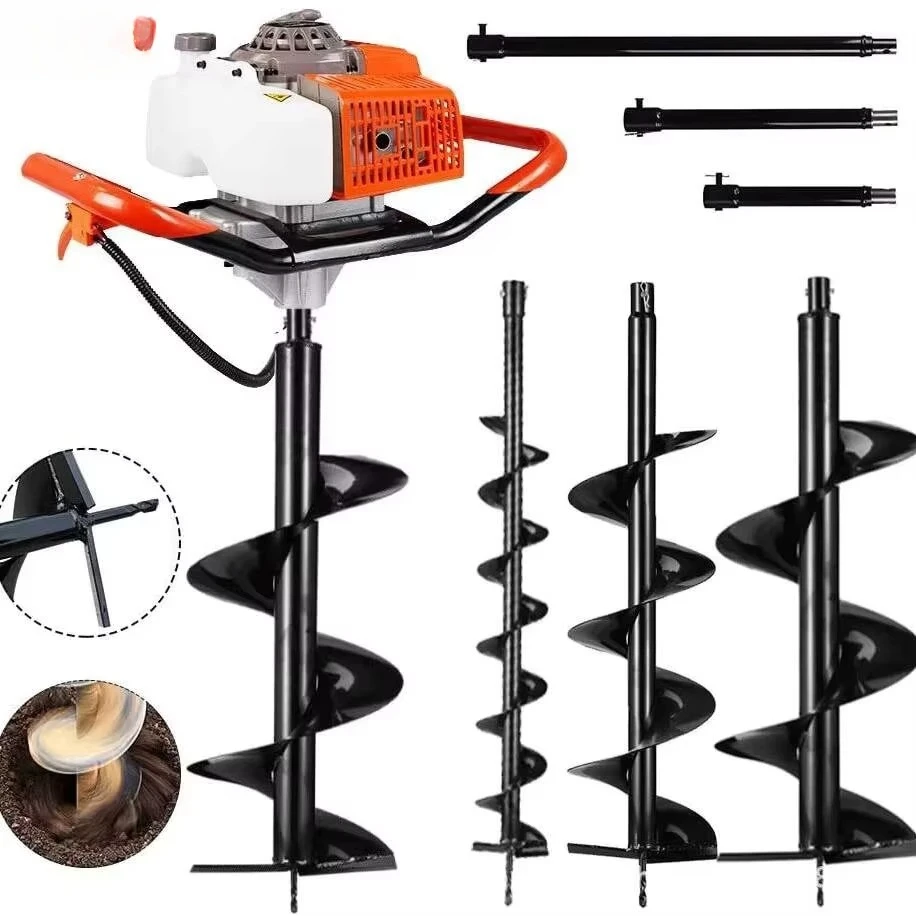 Earth Auger Drill High Power Agricultural Hole Drilling Machine Ground Digger for Farming Gardening Landscaping
