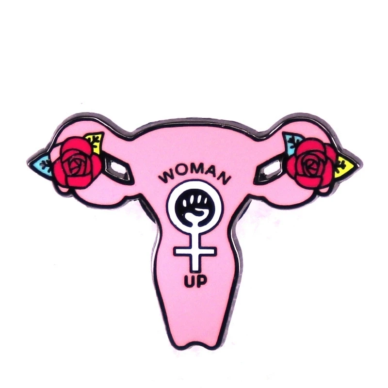 Feminine alloy drip oil fashion badge, human organ flower creative novelty brooch bag accessories