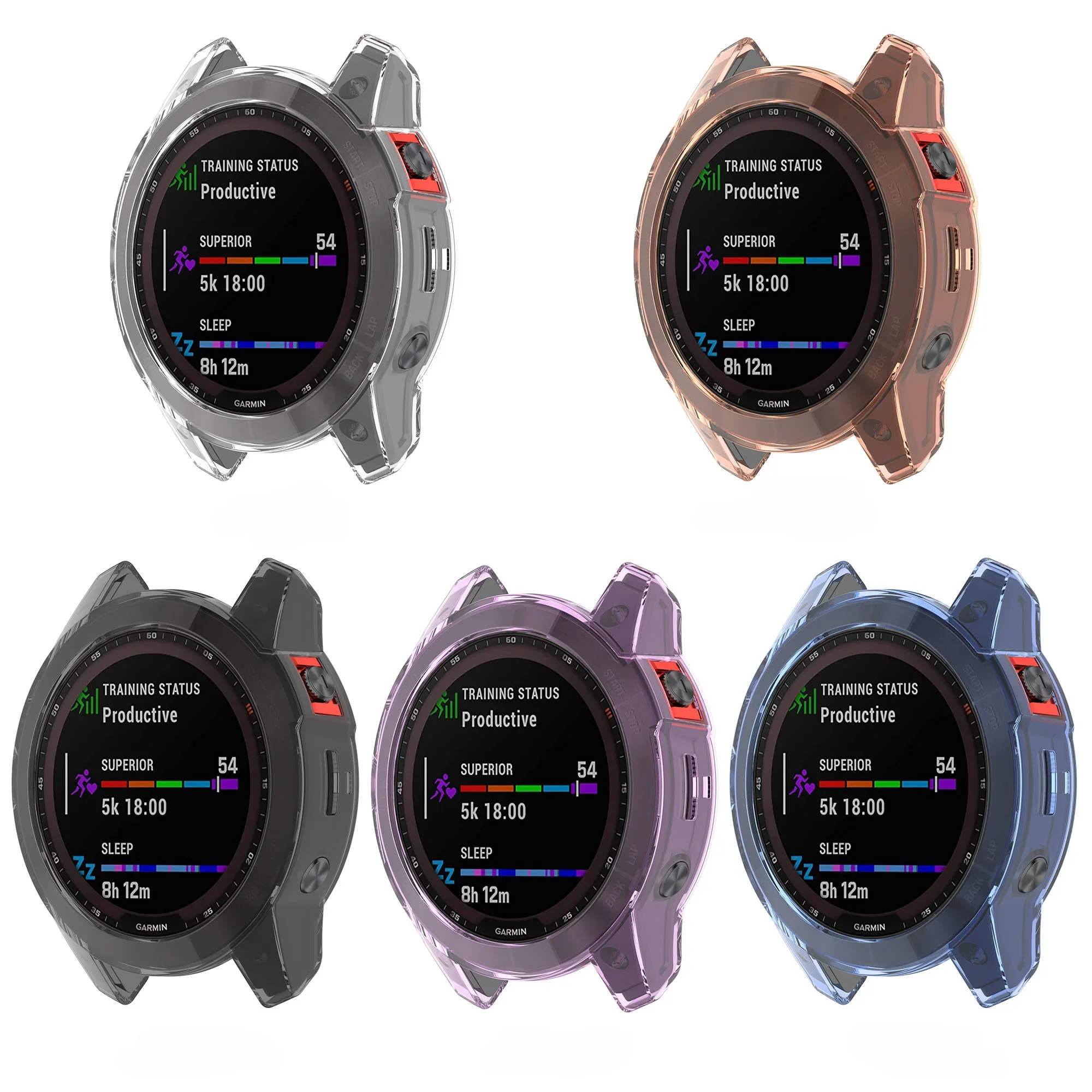 Transparent TPU Case for Garmin Fenix 6 6S 6X Pro 7 7S 7X Pro 5 5S 5X Plus Soft Protective Case for Garmin watch Slim Cover