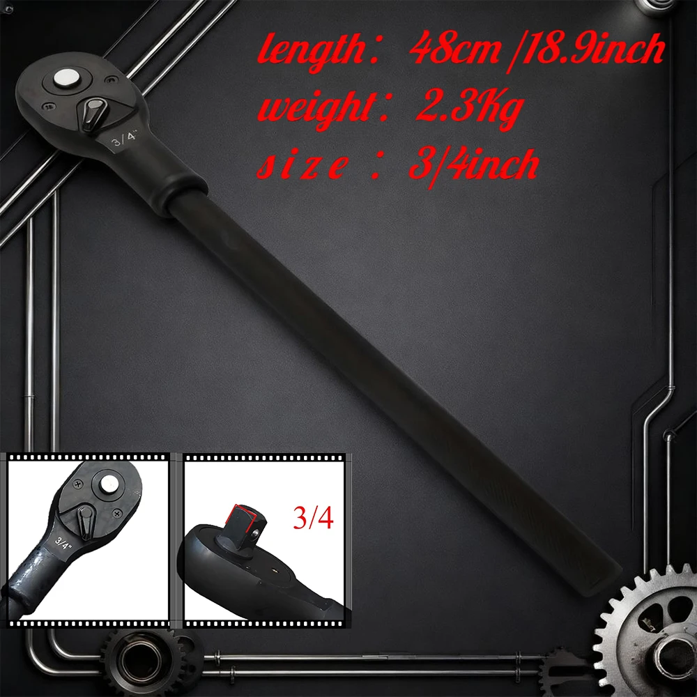 

GOSWIFT 3/4 inch Drive Heavy Duty Large Ratchet Wrench Fast Sockets Wrench Head 19mm Square Hole Repair Tools