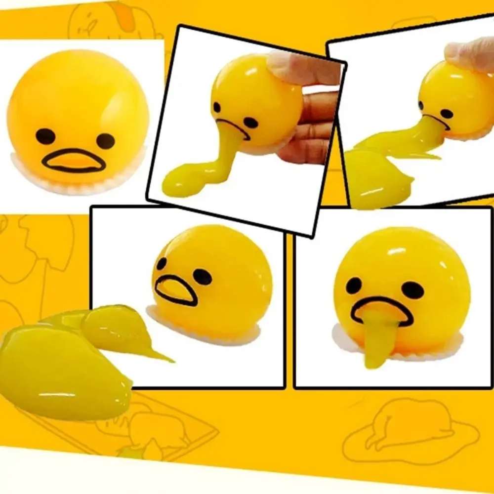 Fluid Vomiting Egg Yolk Pinch Toys Tricky Puking Vomiting Egg Yolk Squeezing Toy Funny Super Soft