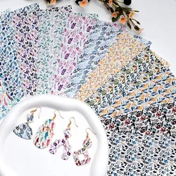 SNASAN Leaf Feather Pattern Watercolor Transfer Paper For Polymer Clay Soft Pottery Pendants Eearrings Jewelry Making Material