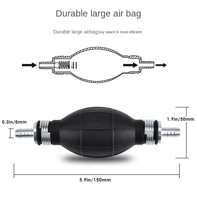Pompa Bensin Manual Praktis Panjang 2M Pompa Bahan Bakar Mobil Pompa Jerami Tangan Tahan Lama untuk Bensin Cair Pompa Bensin Diesel Bahan Bakar Penyetelan
