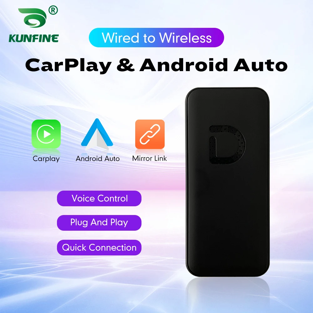 

Wired To Wireless Apple CarPlay Android Auto Dongle For Aftermarket Factory Stereo Unit USB Adaptor For iPhone Android Phone