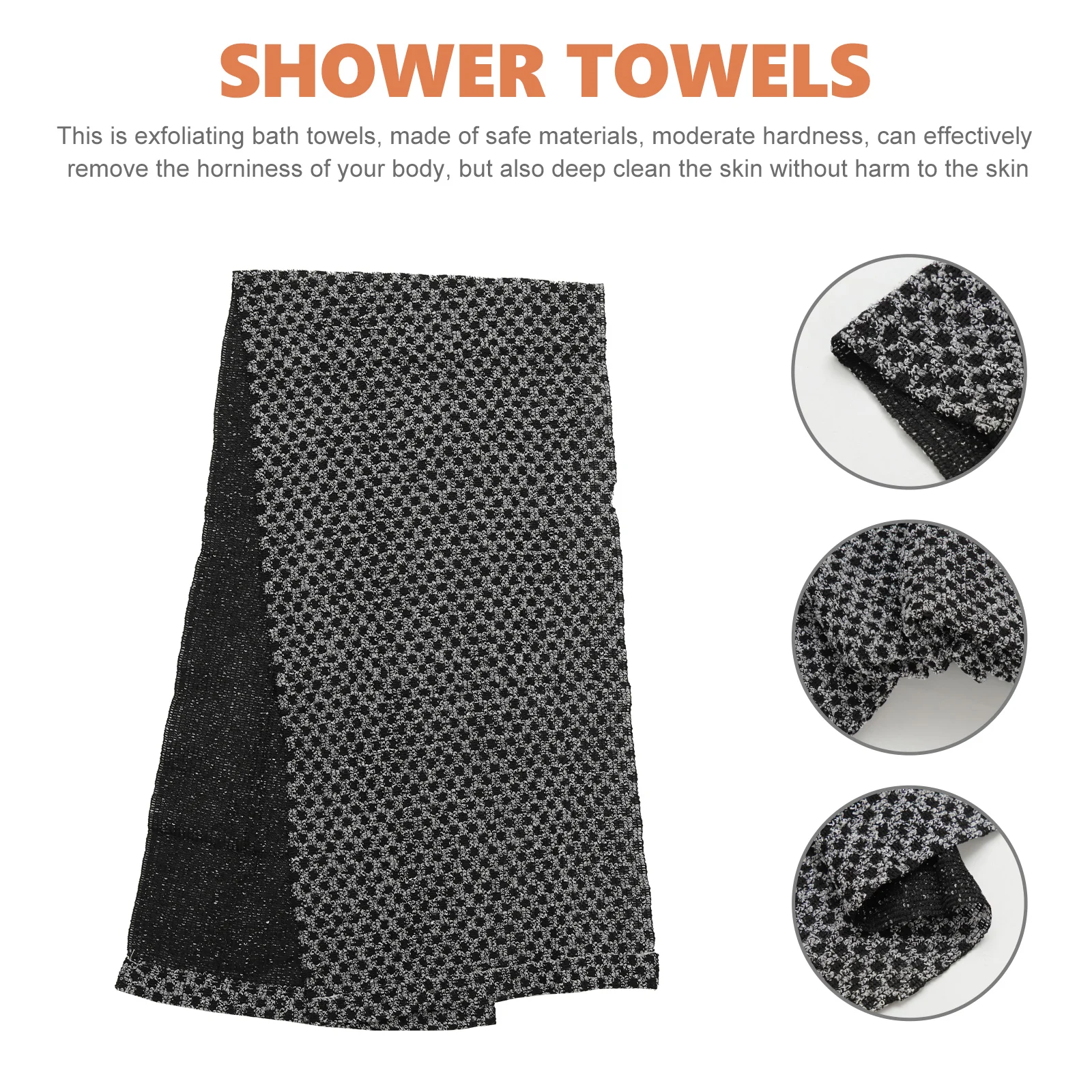 

3 Pcs Bath Towel Back Scrubbing Towels Scrubber Portable Polyester Exfoliatingback