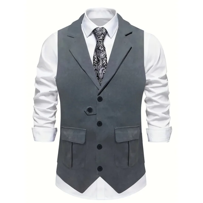 Men's Blazer Vests Business Slim Fit Single-breasted Blazer Undershirt Casual Daily High Quality Suit Jacket Vests Men Waistcoat