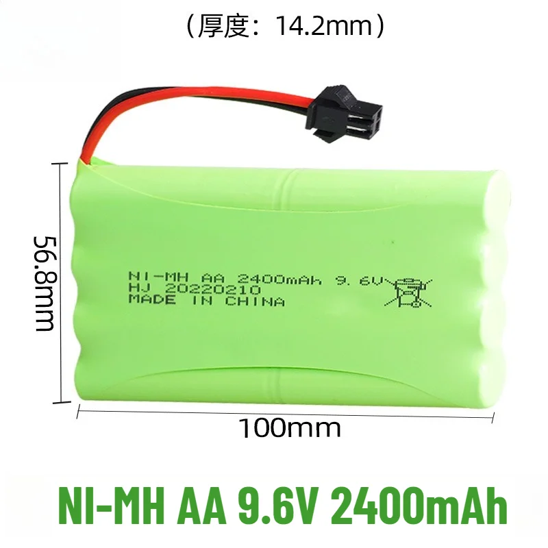 High Quality AA 9.6V 2400mAh Ni-MH Rechargeable Battery Pack For RC Car Tank Robot Toy Gun RC Boat
