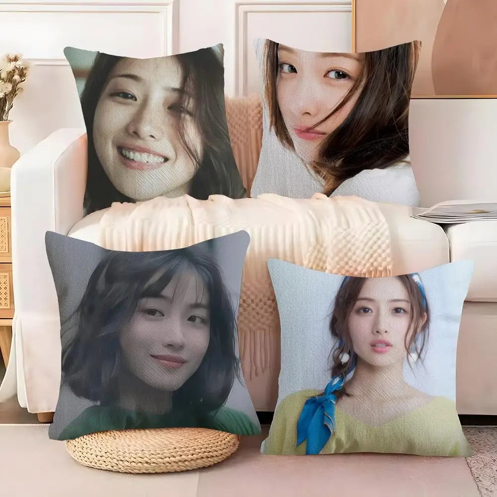 Satomi Ishihara Actor Cushion Cover  Plush Fabric Soft Double Sided Print Sofa Cushion Cover Throw Pillow Covers