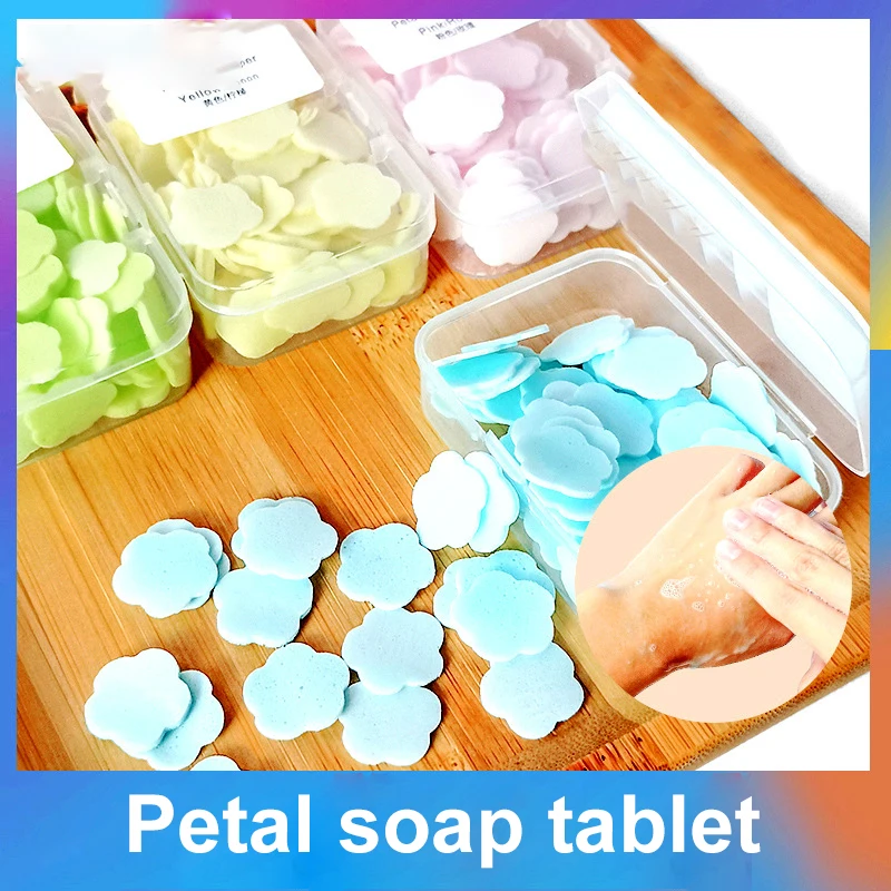 1~10PCS Box Portable Skin Friendly Fresh Hand Washing Toilet Soap Slice Disposable Petal Soaps Flakes Household for /Travel