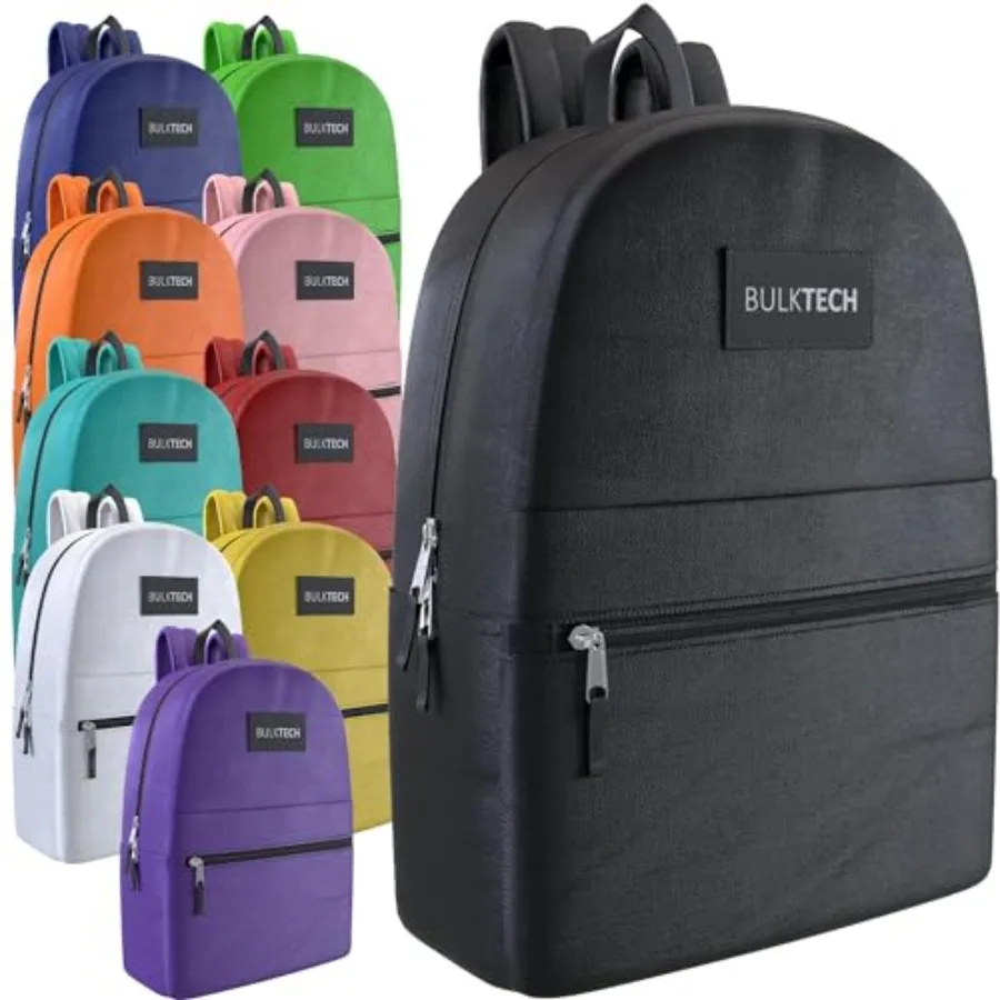 

0 Bulk Wholesale 7Inch Lightweight Bookbags for Adults School Classroom Travel Gym Supplies with 1 Large 1 Small Pocket Perfect