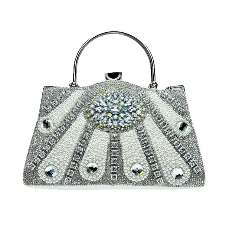 

Fashion Diamond and Pearl Setting Design Women's Evening Dress Bag Sparkle Elegant Wedding Party Banquet Clutch Bolsa Feminina