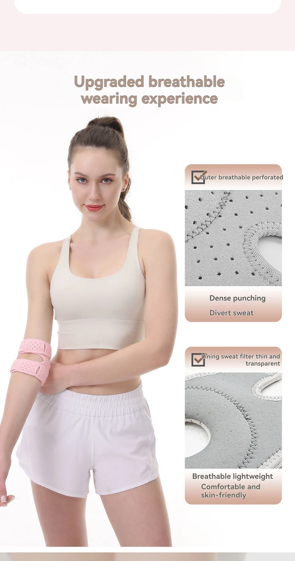 AOLIKES 1 Stück Ellenbogen-Kompressionsmanschette, Ellenbogenbandage für Tennis-Ellenbogen für Damen und Herren, Ellenbogenmanschette für Tennis, Golfer, Badminton – Detail 5