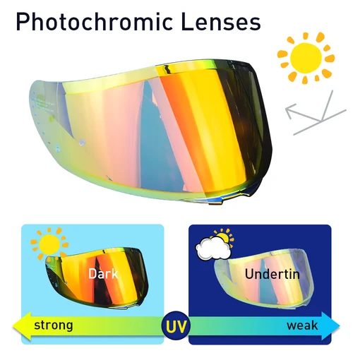 Imagen 2 del producto Visera fotocromática Necesita visor para casco Stinger Sample 526 Visor cromado Casco plateado Vidrio Viewe