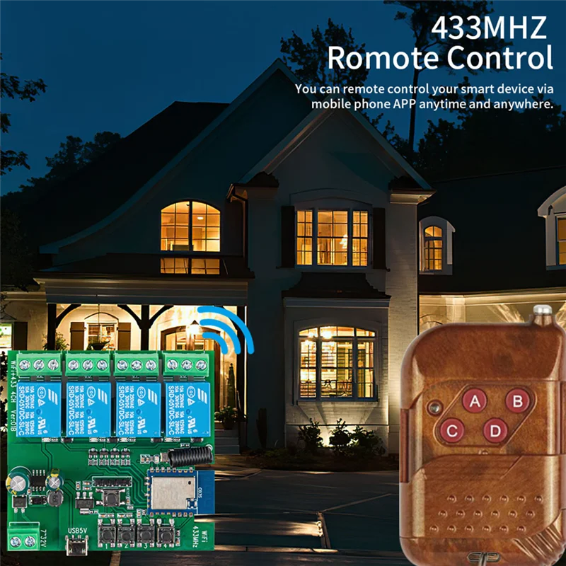 M07K-4CH Tuya Wifi Switch DIY Timer 7-32V 5V 2.4G Wifi Smartlife Home Automation Module For IFTT Alexa Google Home