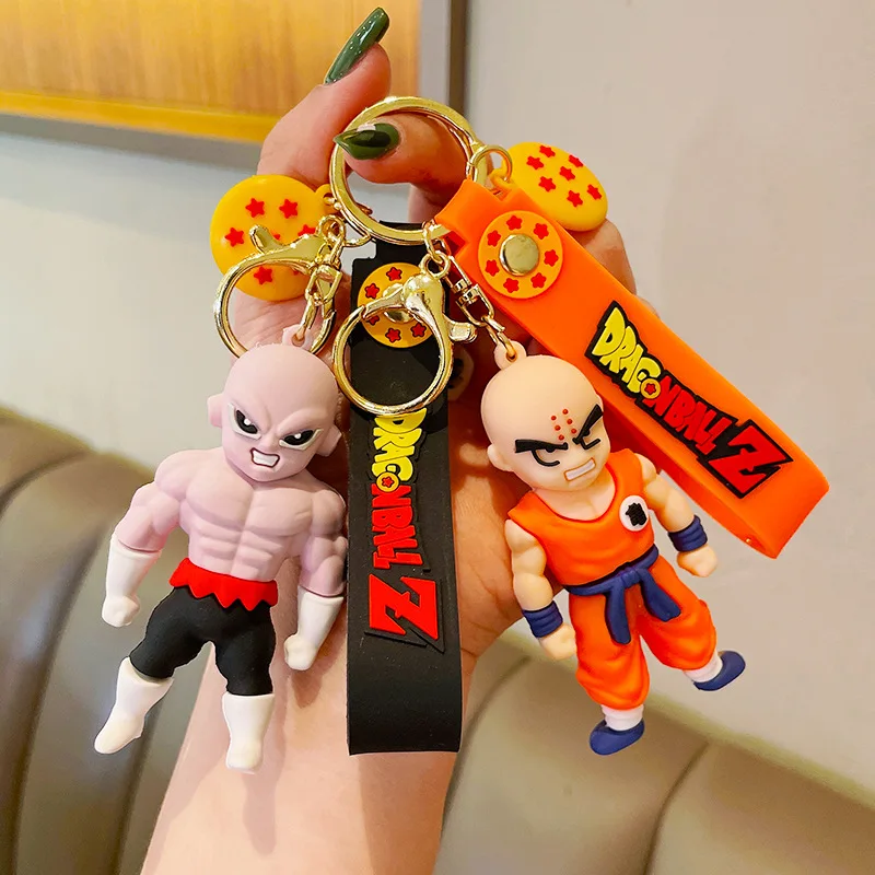 Dragon Ball Z Keychain Anime Super Saiyan Goku Figure Cute Keyring Bag Pendent Car Ornament Key Accessories Kids Toy Xmas Gifts