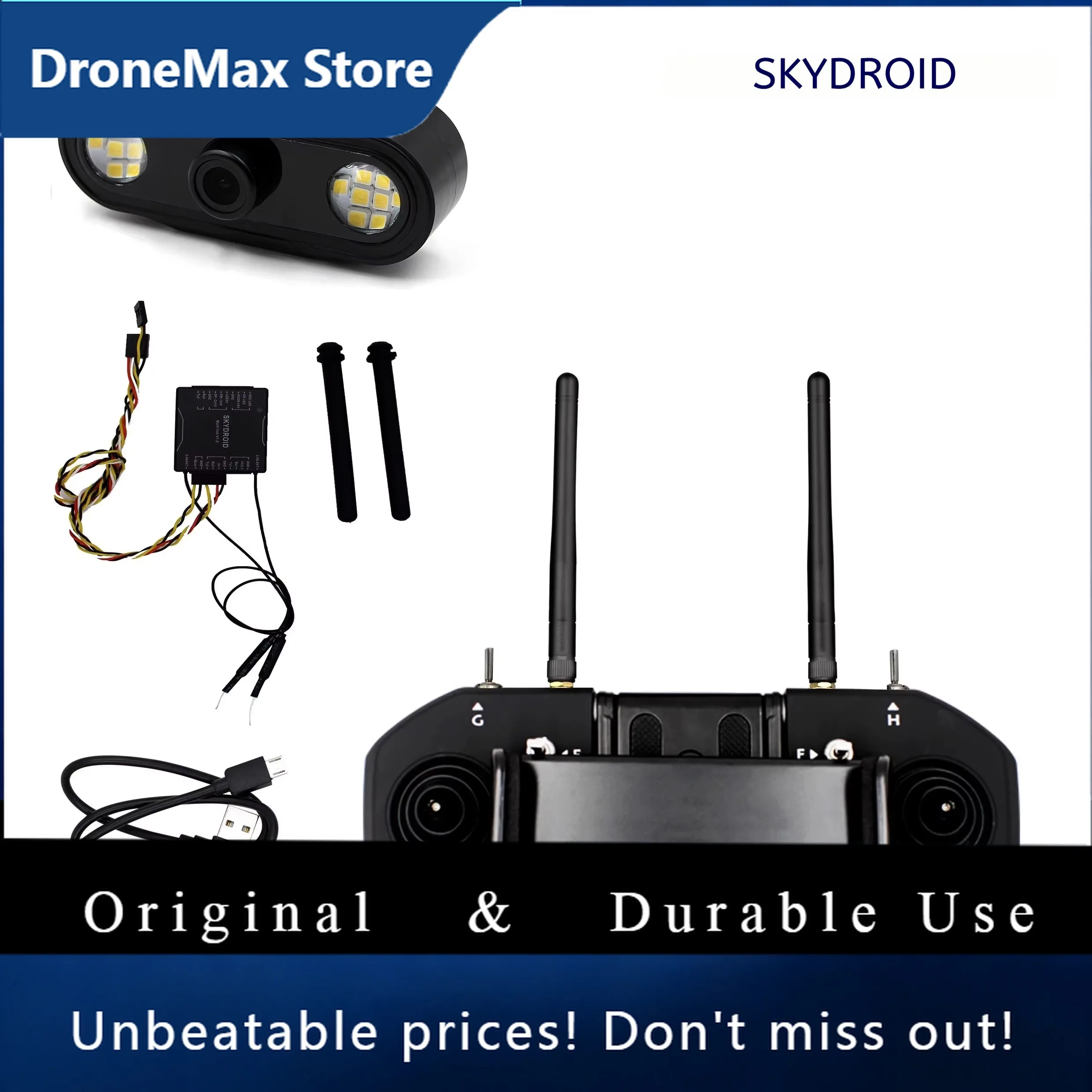 DroMaSkydroid T12 Remote Control Three-Body Camera 20km Digital Map Transmission W/ R12 Receiver 4 In 1 For Plant Protection Mac