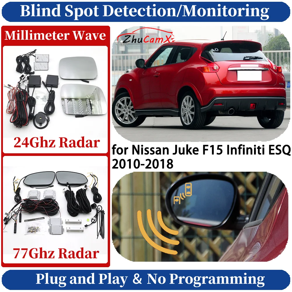 Blind Spot Monitoring/Detection System for Nissan Juke F15 Infiniti ESQ 2010-2018 Night Driving Side Lane Change Safe Assist