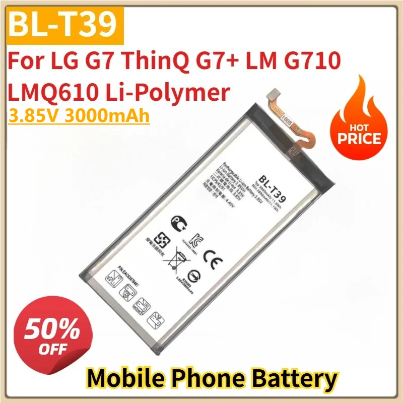 

Новый сменный аккумулятор для мобильного телефона BL-T39 3,85 В 3000 мАч для LG G7 ThinQ G7 + LM G710 LMQ610, литий-полимерный