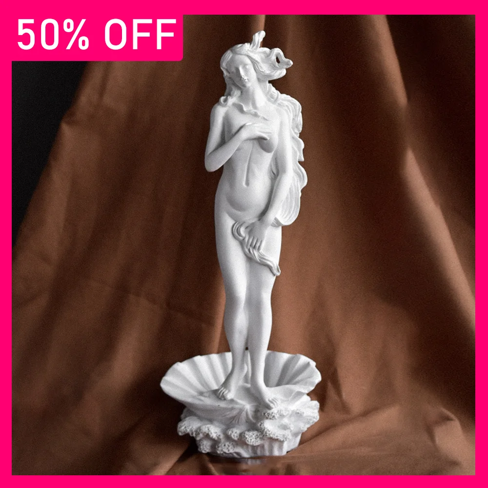 Figuras Decorativas de Moda, Estatua Nórdica de la Diosa Venus, Decoración para el Hogar, Arte para Estudio, Manualidades de Resina, Blanco Puro y Sencillo