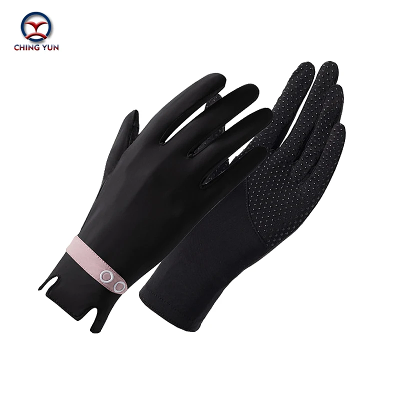 New Women Sunscreen protection gloves ice thin gloves summer UV resistant two finger cool breathable mesh driving non-slip Glove