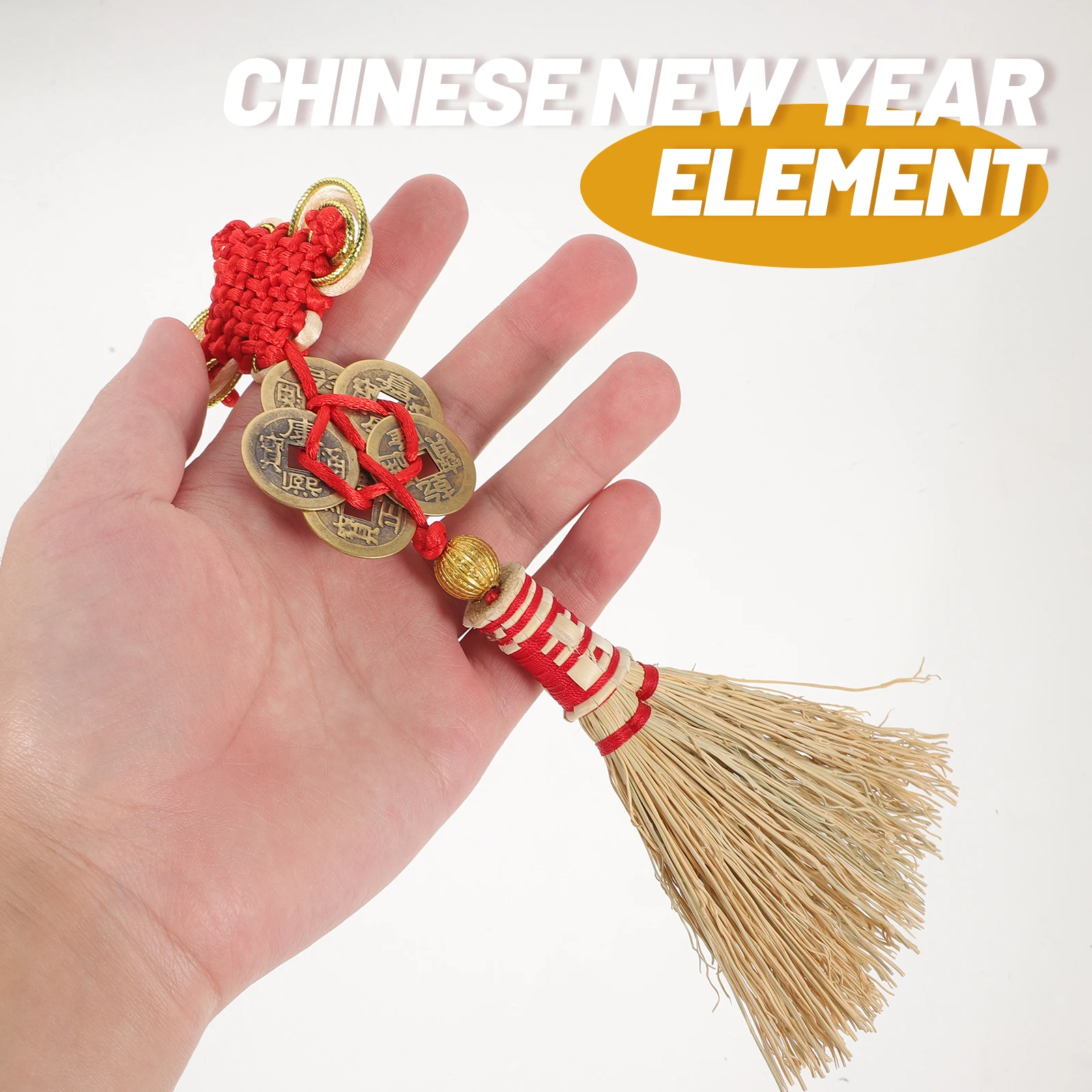 

Mini Broom Pendant 2024 Chinese New Year Festive Decoration Hanging Ornament For Home Car Door Wall Spring Festival Gift
