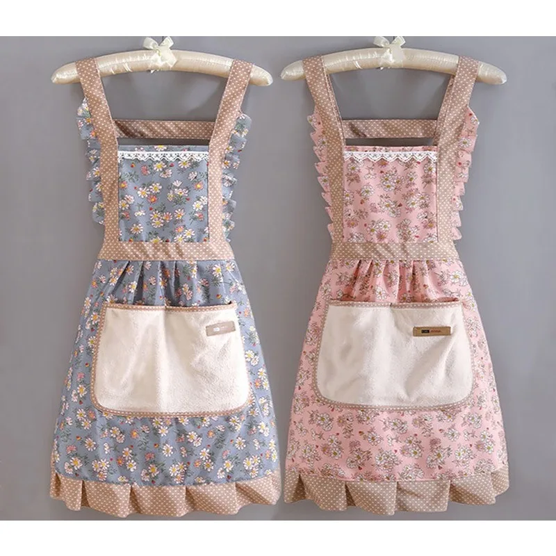 New Canvas Princess Skirt Apron for Women, Home Kitchen Strap Style, Stain - Resistant Breathable Wipeable Work Apron