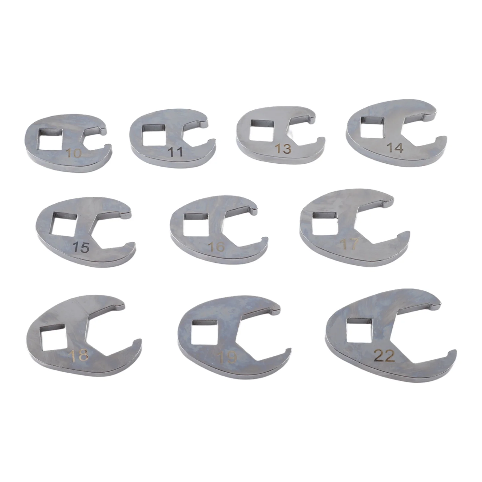 10pcs Crowfoot Wrench Set 3/8Inch Drive Open-End Spanner For Torque Wrench 10mm-22mm Spanner For Tight Spaces Metal Wrench Tool