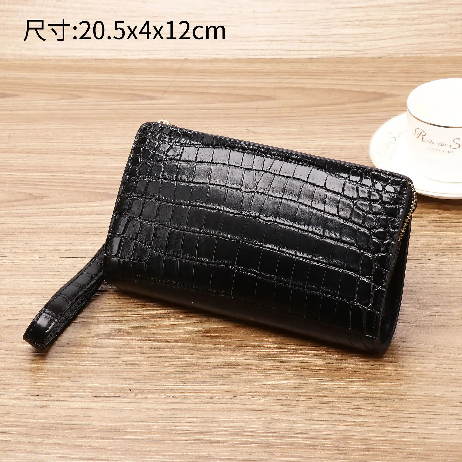 

New Crocodile Belly Pattern Men's Long Leather Wallet Large Capacity Functional Handbag Multi Card Mobile Bag Trendy Women Purse