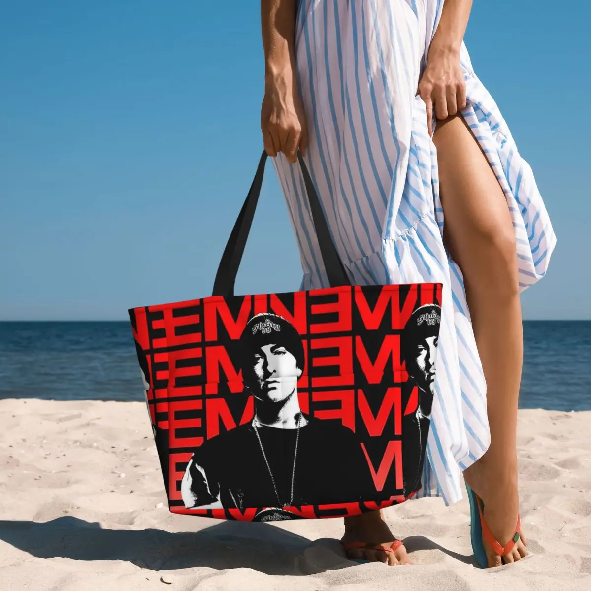 

Shady Eminem Kids Beach Tote Bag Sport Gym Yoga Duffle Large Tote Bag Women Travel Bag Fitness bag
