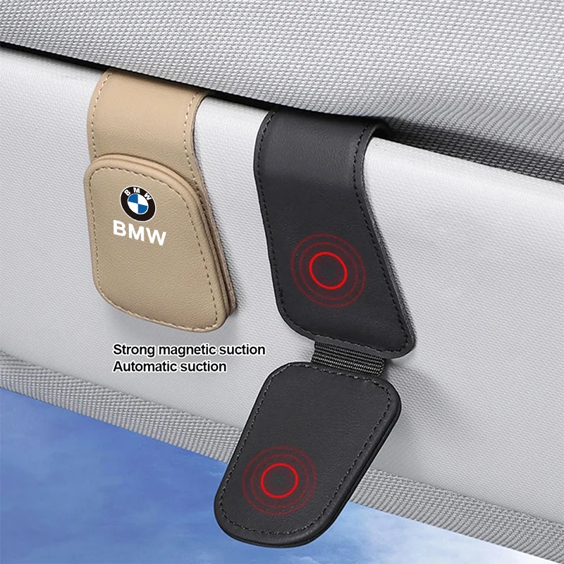 Car Glasses Sun Visor Box Auto Sunglasses Clip Card Accessories For BMW Series i3 i4 G07 G06 G05 G02 G01 F48 F39 G42 G30 G20 G26