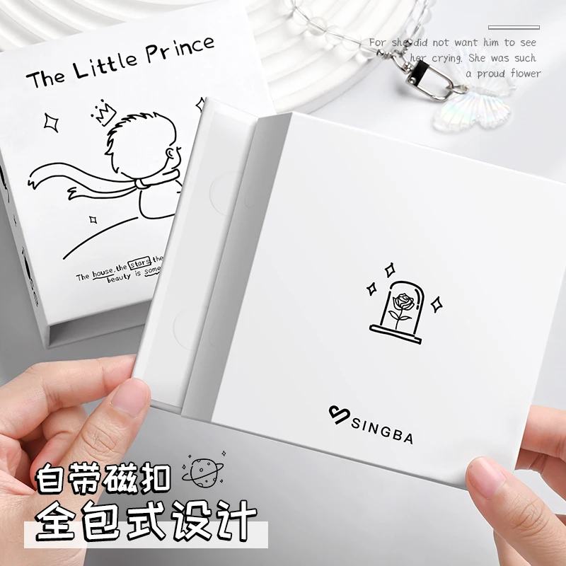 Cute Binder 3inch Photocard Collect Book Magnetic Buckle 1grid Photo Holder Idol Photo Album Loose-leaf Notebook