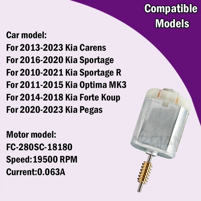 

1/2/5PC FC-280SC-18180 For Kia Pegas/Forte Koup/Optima/Sportage R/Carens Car Steering Lock Actuator motor copper gear worm kit