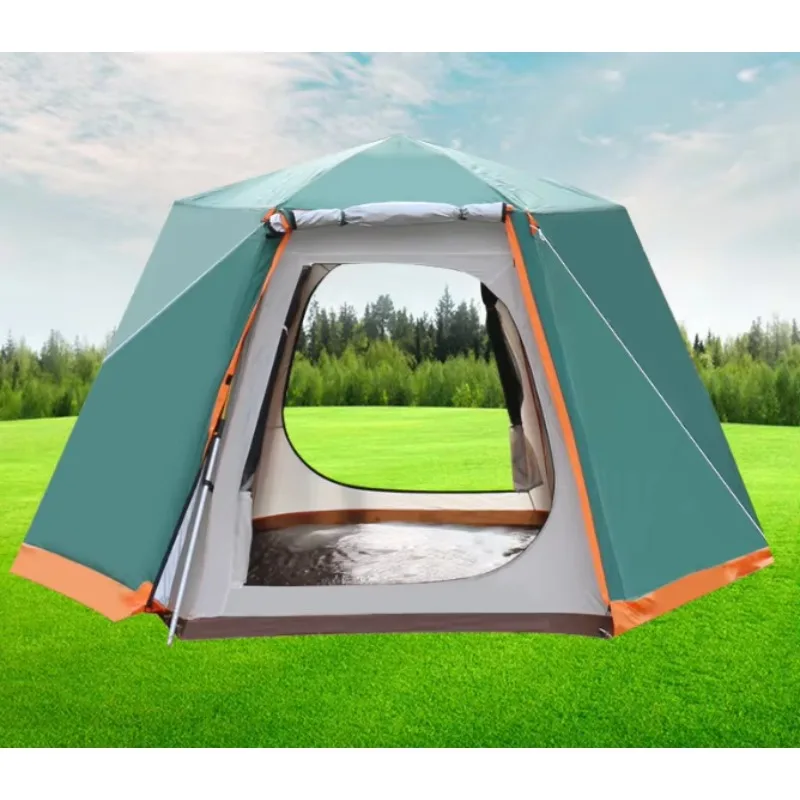 A Hexagonal Tent NEW Design Portable Waterproof Windproof Family 8 Person Camping Tents