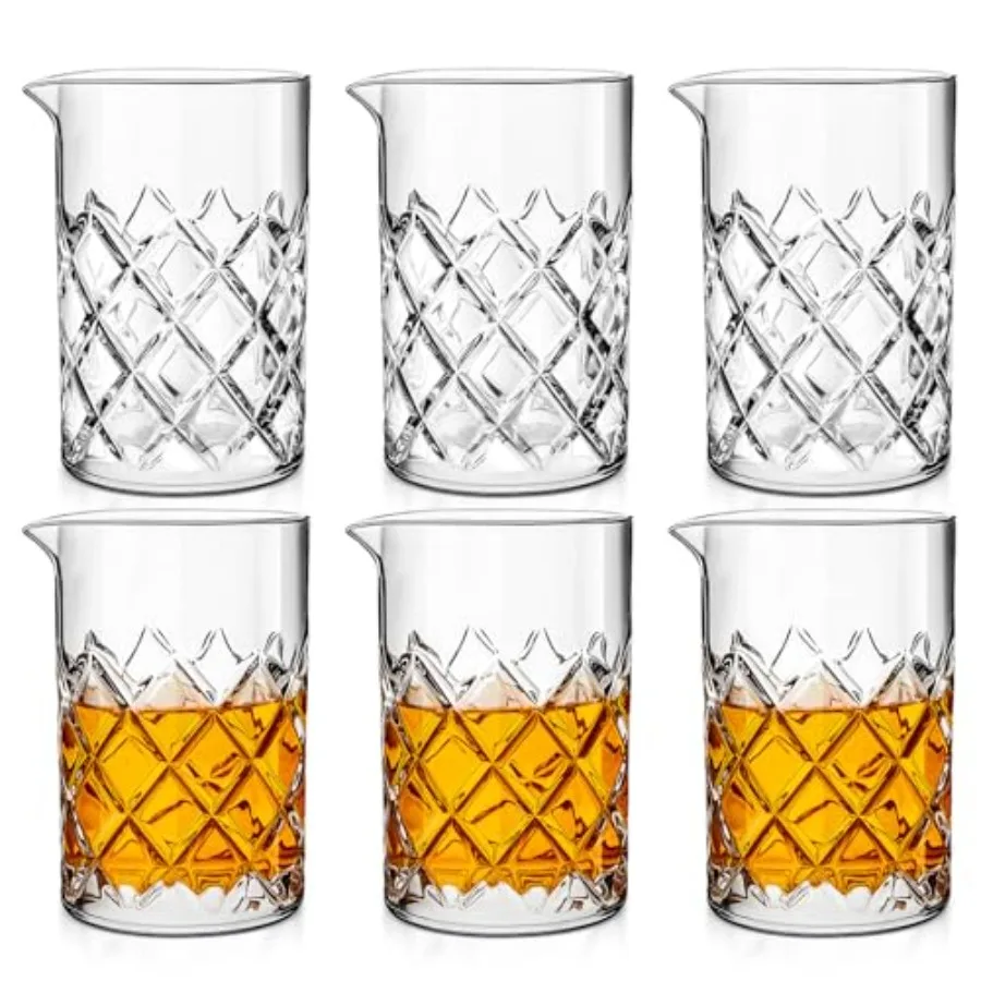 

Pcs Cocktail Mixing Glass Crystal Stirring Glass Thick Bottom Seamless Cocktail Pitcher for Home Bartender Bar Whiskey Martini