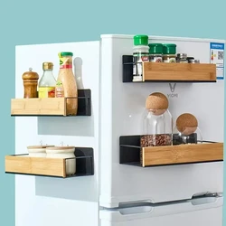 Magnetic Kitchen Spice Rack No Punch Draining Fridge Shelves Organizer Home Kitchen Tool For Kitchen Wall Mounted Storage Rack