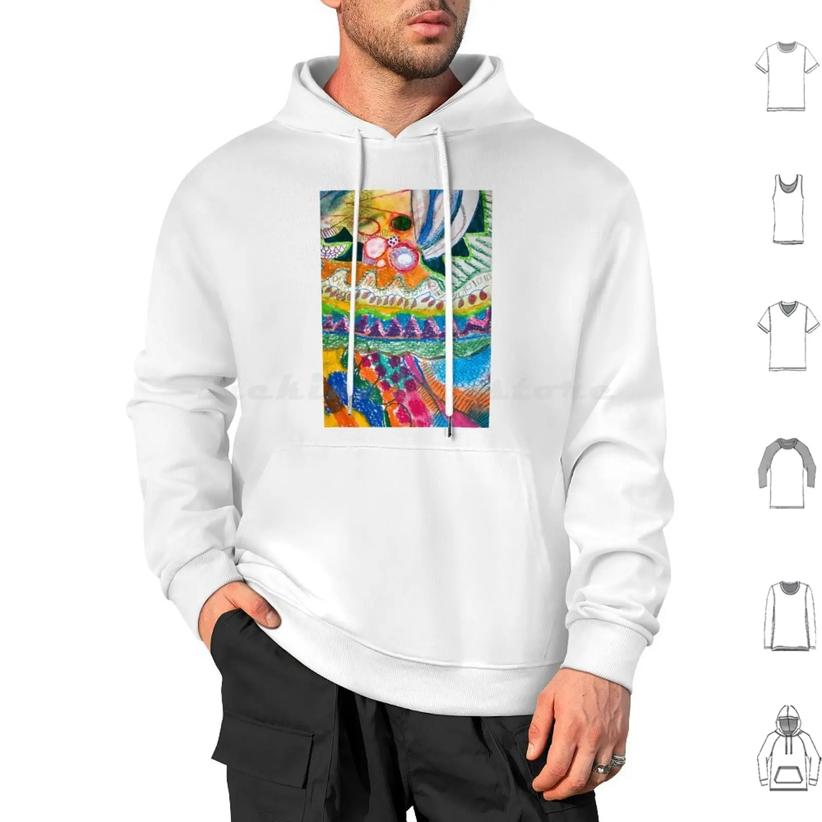 The Lakes Hoodie cotton Long Sleeve Amy Isenberg Amy Isenberg Rainbow Pink Orange Yellow Blue Green Red Patterns