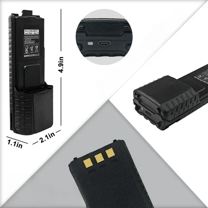 Batteries de talkie-walkie UV-5R 2500mAH pour radio bidirectionnelle Baofeng UV-5RE